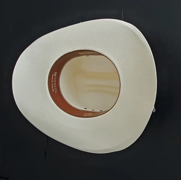 Texas Hat Company Genuine Shantung 20X Western Cowboy Hat, Natural, Sz 7 1/4" - Picture 7 of 15